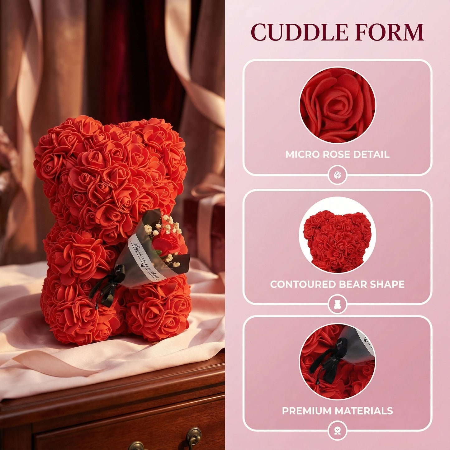 Eternal Rose Teddy Bear Keepsake