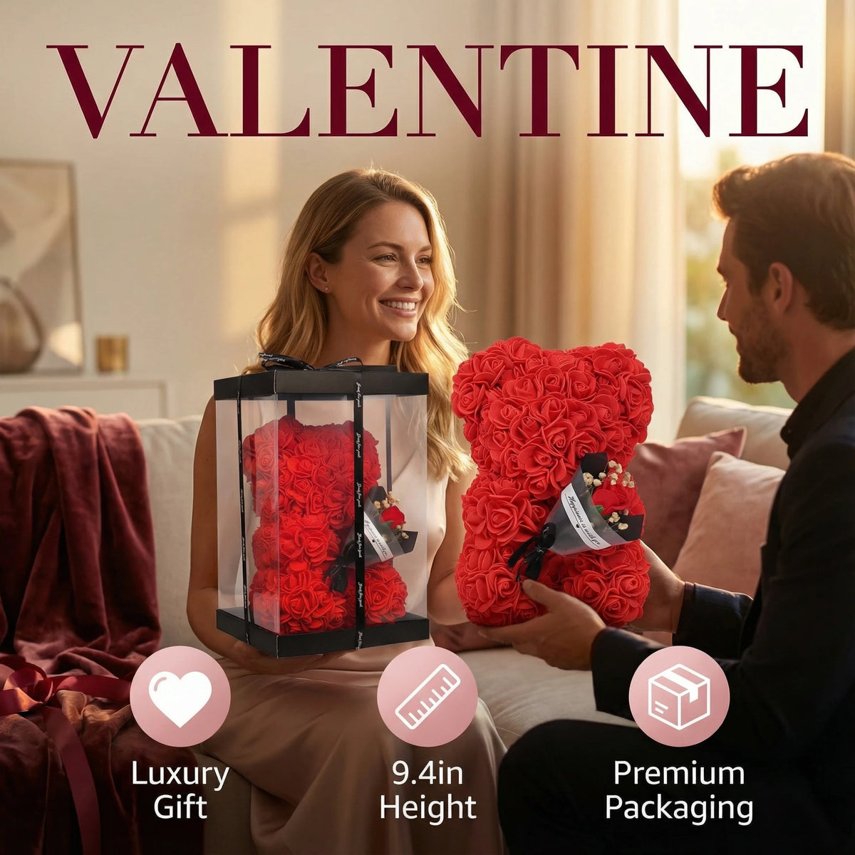 Eternal Rose Teddy Bear Keepsake